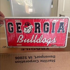 Georgia Bulldogs Red License Plate